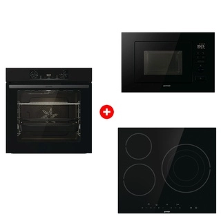 Комплект Встраиваемая микроволновая печь Gorenje BM201M2BG + Стеклокерамическая варочная панель Gorenje ECT632BSCE + Встраиваемый духовой шкаф Gorenje BOS6737E06B 