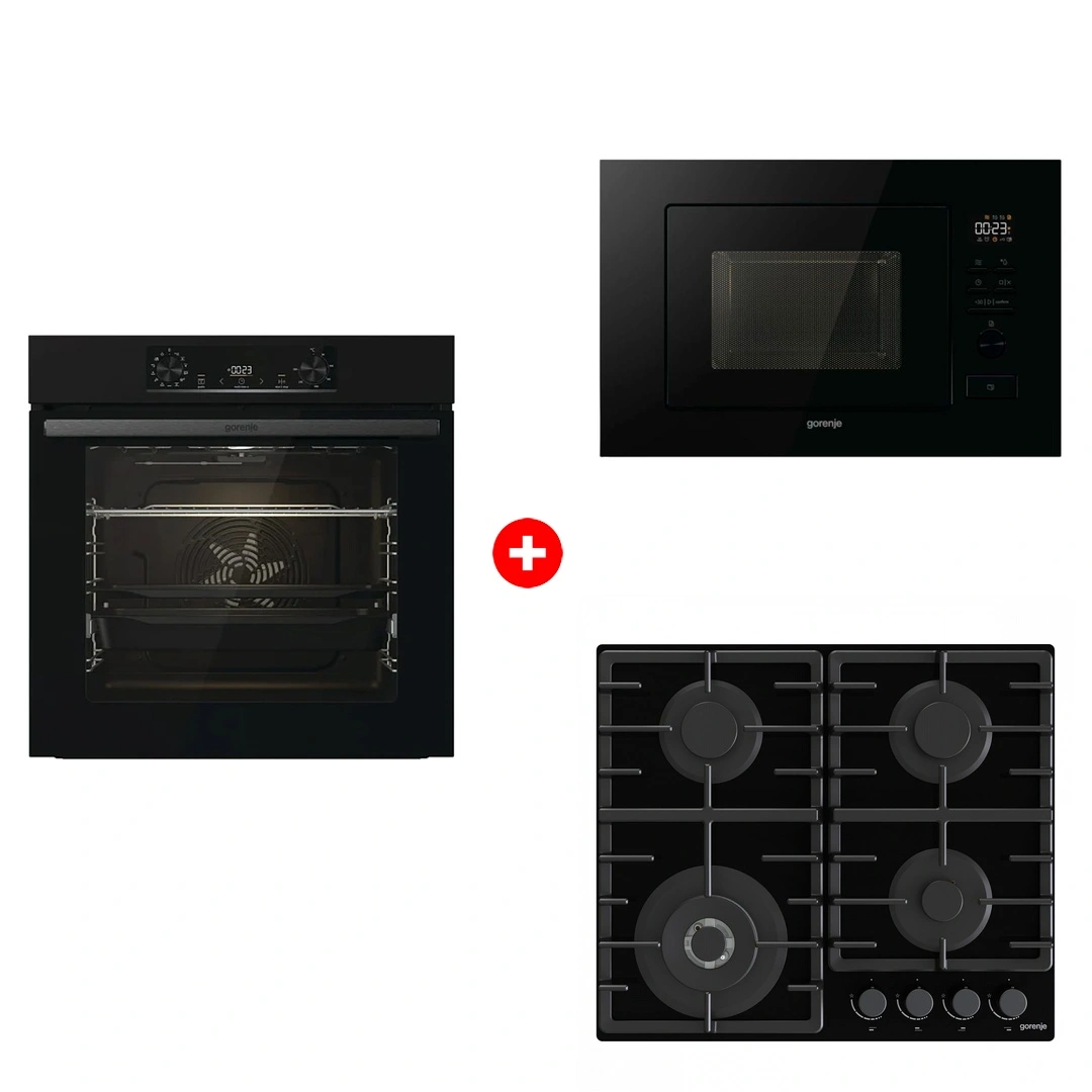 Комплект Встраиваемая микроволновая печь Gorenje BM201M2BG + Встраиваемый духовой шкаф Gorenje BOS6737E06B + Встраиваемая варочная панель Газ Gorenje GTW641BHF 