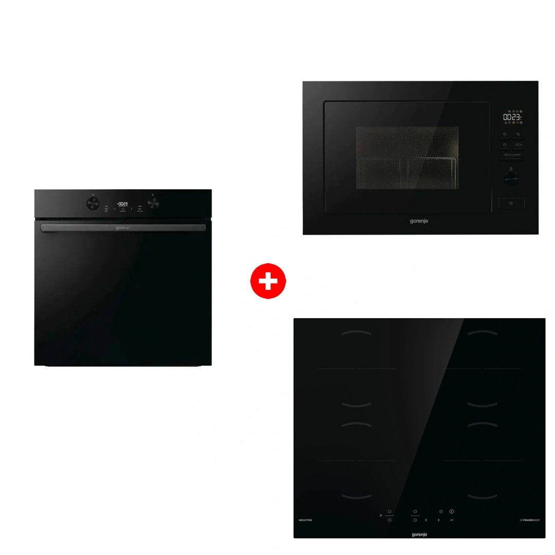 Жиынтық Встраиваемая микроволновая печь Gorenje BM251M2BG + Встраиваемый духовой шкаф Gorenje BOS6737E05DBG + Индукционная поверхность Gorenje GI6401BSCE 