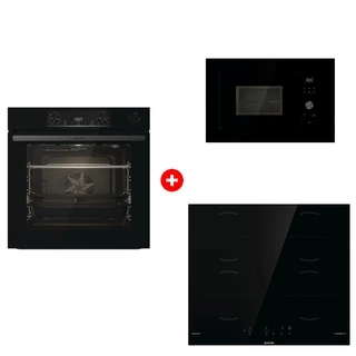 Комплект Встраиваемая микроволновая печь Gorenje BM201AG1BG + Встраиваемый духовой шкаф Gorenje BSA6737E15BG + Индукционная поверхность Gorenje GI6401BSCE 
