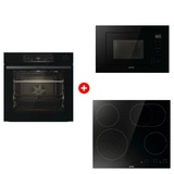 Комплект Встраиваемая микроволновая печь Gorenje BM201M2BG + Стеклокерамическая варочная панель Gorenje ECT646BSCE + Встраиваемый духовой шкаф Gorenje BSA6737E15BG 