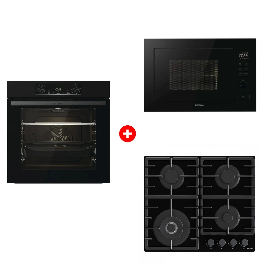 Комплект Встраиваемая микроволновая печь Gorenje BM251M2BG + Встраиваемый духовой шкаф Gorenje BOS6737E06B + Встраиваемая варочная панель Газ Gorenje GTW641BHF 