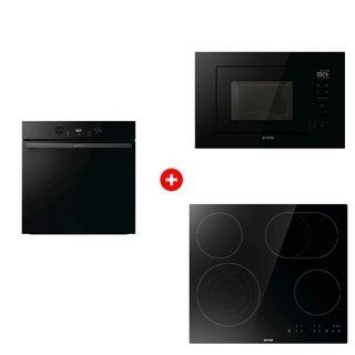 Жиынтық Встраиваемая микроволновая печь Gorenje BM201M2BG + Стеклокерамическая варочная панель Gorenje ECT646BSCE + Встраиваемый духовой шкаф Gorenje BOS6737E05DBG 
