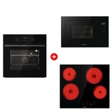Комплект Встраиваемая микроволновая печь Gorenje BM251M2BG + Стеклокерамическая варочная панель Gorenje ECT64BSCE + Встраиваемый духовой шкаф Gorenje BO6737E02NBG 