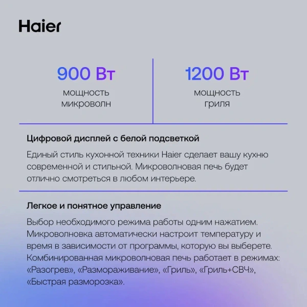 Встраиваемая микроволновая печь Haier HMX-BDG259LX - фото 5