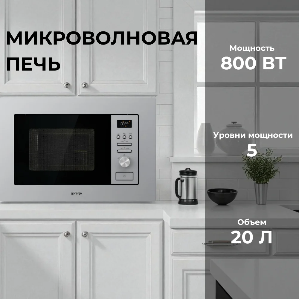 Встраиваемая микроволновая печь Gorenje BM201AG1X - фото 2