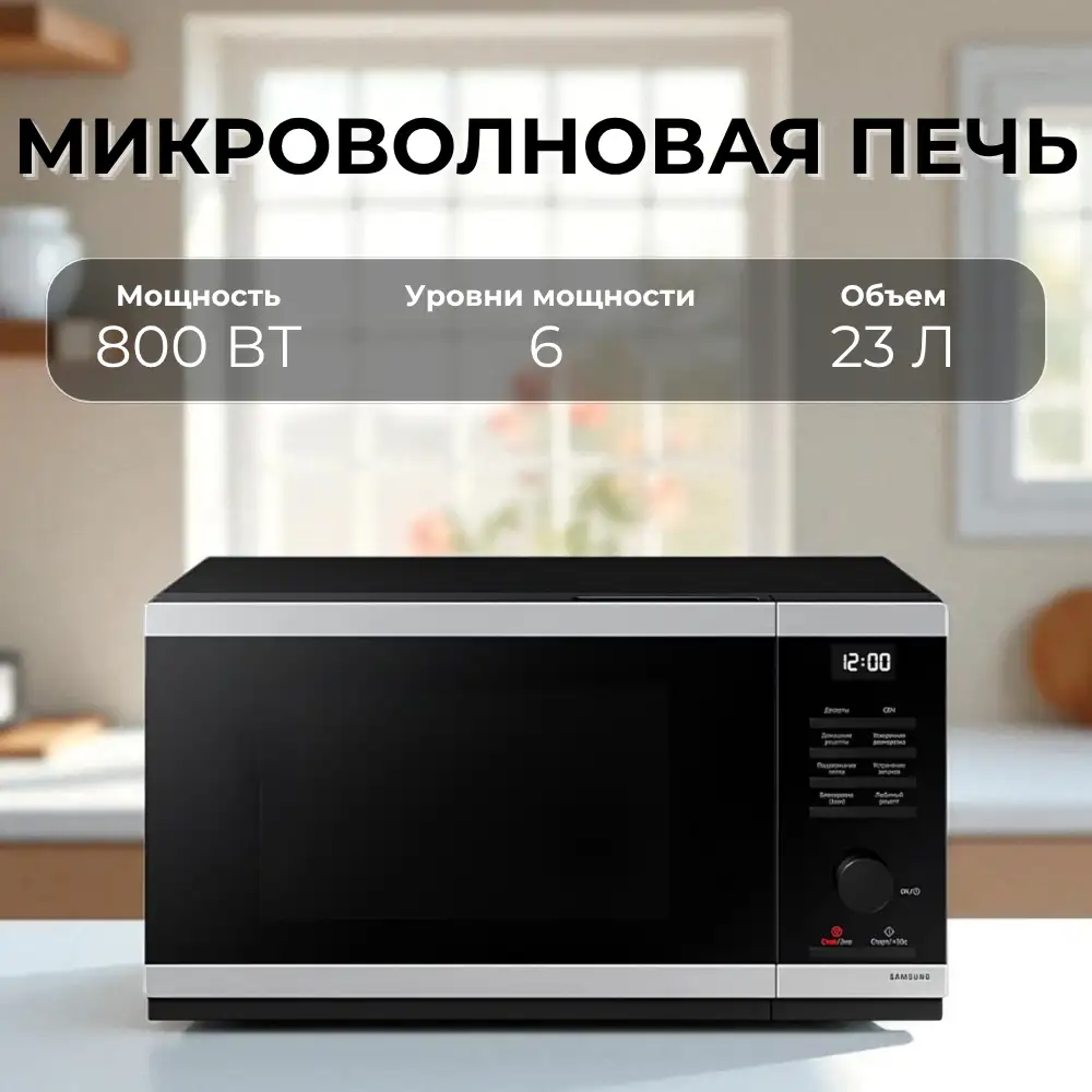 СВЧ-печь Samsung MS23DG4504ATBW - фото 6