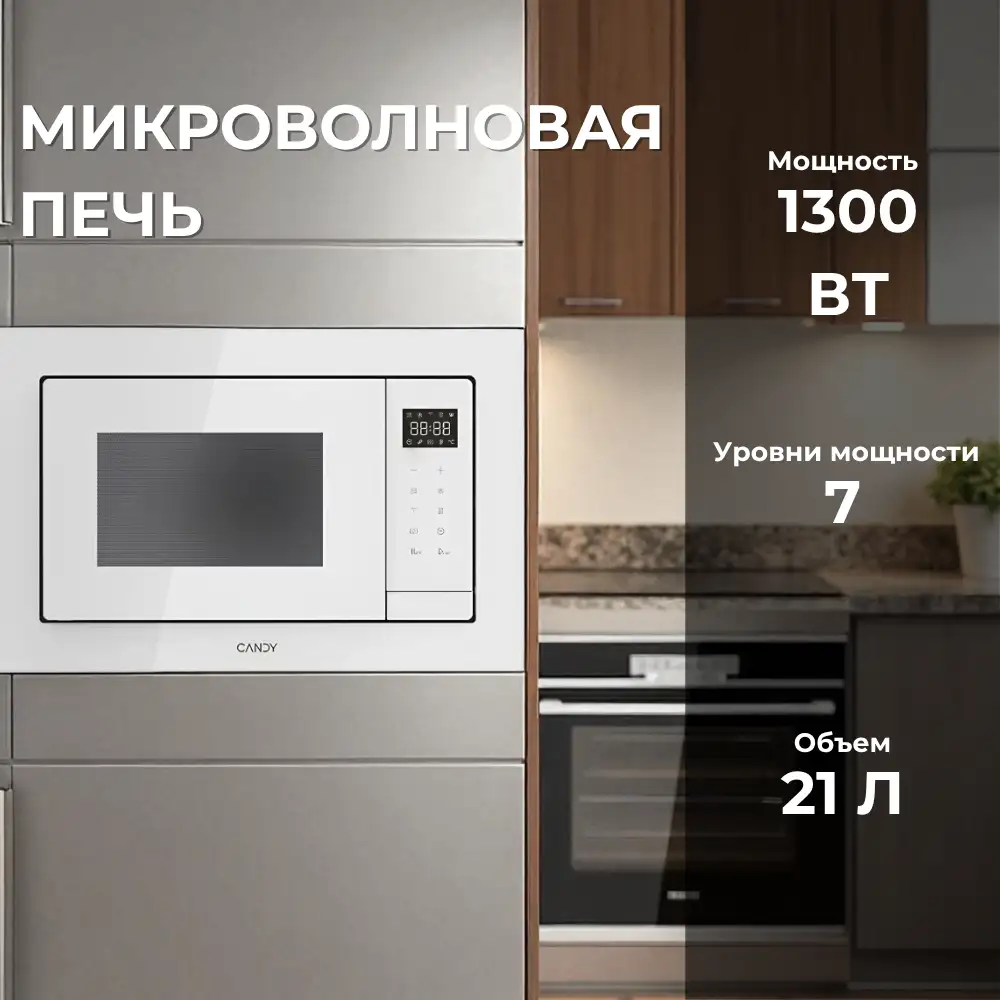 Candy ендірілген микротолқынды пеш CMXBTG218W - фото 4