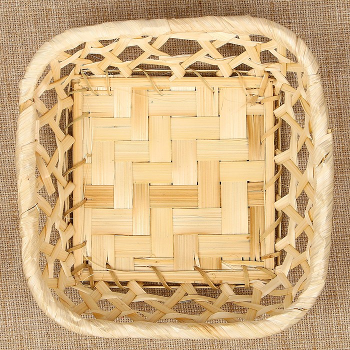 Хлебница «Плетёнка», 16×16×4 см, бамбук 