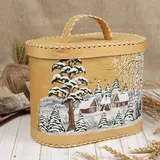 Қыс нан салғыш, боялған, 24×16×20 см, аралас, қайың қабығы 