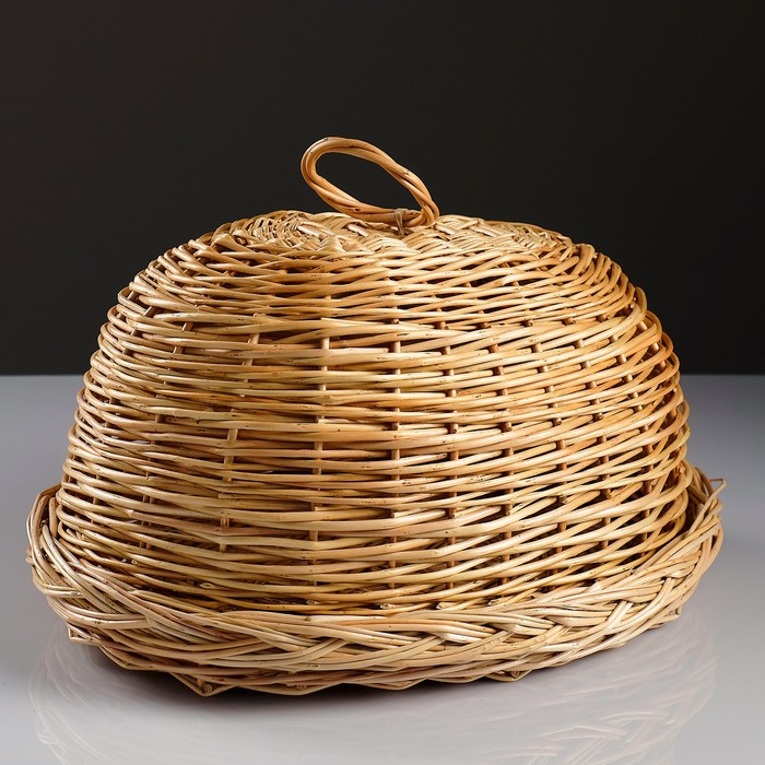Хлебница со съёмной крышкой, 30×40×18 см, ручное плетение, ива 