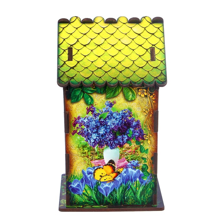 Чайный домик "Домик с корзинкой цветов", 9,8×9,8×17,4 см 