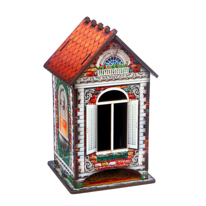 Чайный домик "Дом из красного кирпича", 9,8×9,8×17,4 см 