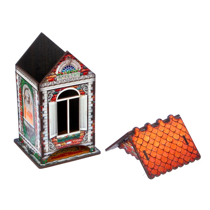 Чайный домик "Дом из красного кирпича", 9,8×9,8×17,4 см 