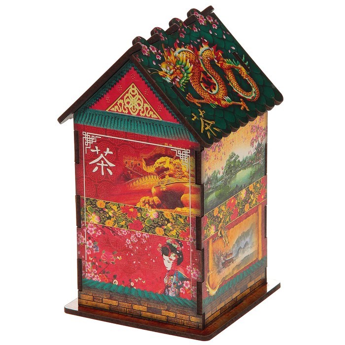 Чайный домик "Китайский стиль", 9,8×9,8×17,4 см 
