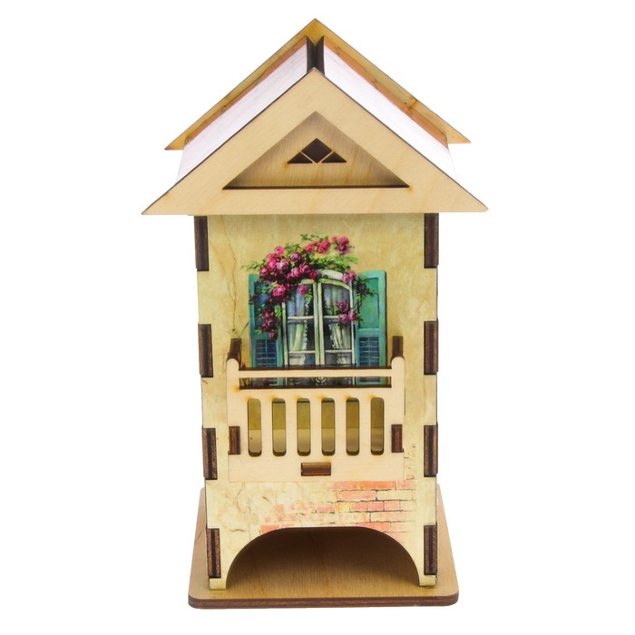 Чайный домик "Домик с балконом" цветной 12х13х19,5 см 
