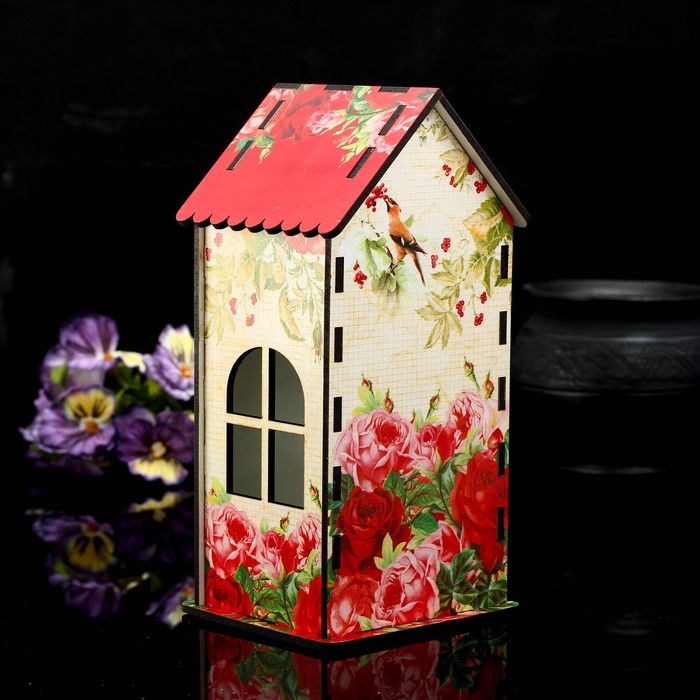 Чайный домик «Розы винтаж», 9,3×9,3×20 см 
