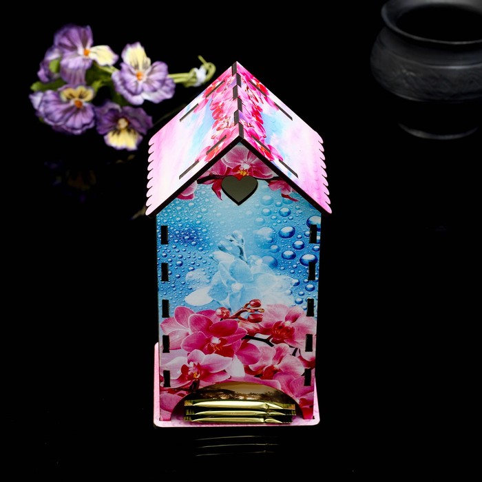 Чайный домик «Розовые орхидеи», 9,3х9,3х20 см 