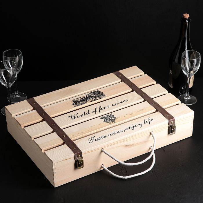 Ящик для хранения вина 51×35×10 см "Феррара", на 6 бутылок