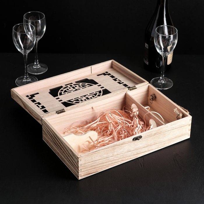 Ящик для хранения вина 35×20 см "Мерло", на 2 бутылки