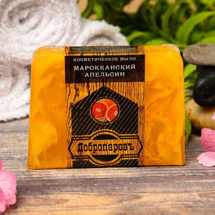 Косметическое мыло для бани и сауны "Марокканский апельсин", "Добропаровъ", 100 гр. 