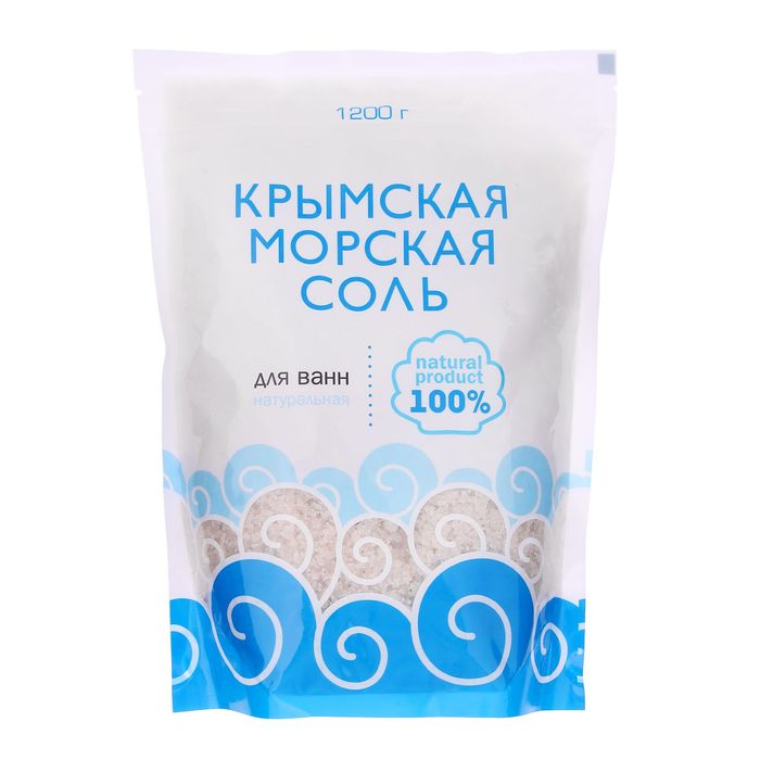 Соль для ванн морская "Крымская" Натуральная, 1200 г 