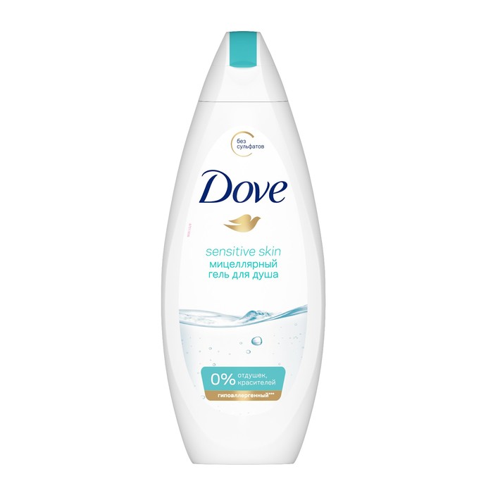 Крем-гель для душа Dove для чувствительной кожи, гипоаллергенный, 250 мл 