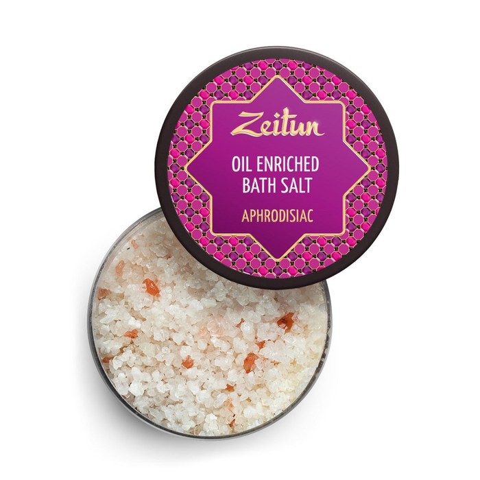 Ароматическая соль для ванн Zeitun «Афродизиак», с маслами розы, сандала, нероли, герани, 250 г 