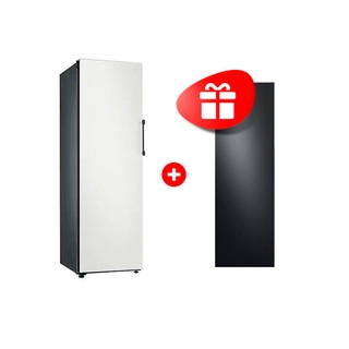 Комплект Морозильная камера Samsung Bespoke RZ32T7435AP/WT + Декоративная панель для однодверного холодильника Samsung RA-R23DAAB1GG Черный матовый 