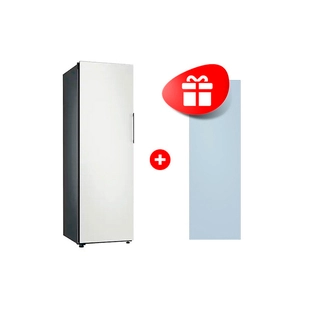 Комплект Морозильная камера Samsung Bespoke RZ32T7435AP/WT + Декоративная панель для однодверного холодильника Samsung RA-R23DAA48GG Голубой матовый 