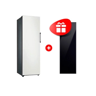 Комплект Морозильная камера Samsung Bespoke RZ32T7435AP/WT + Декоративная панель для однодверного холодильника Samsung RA-R23DAA22GG Черный 