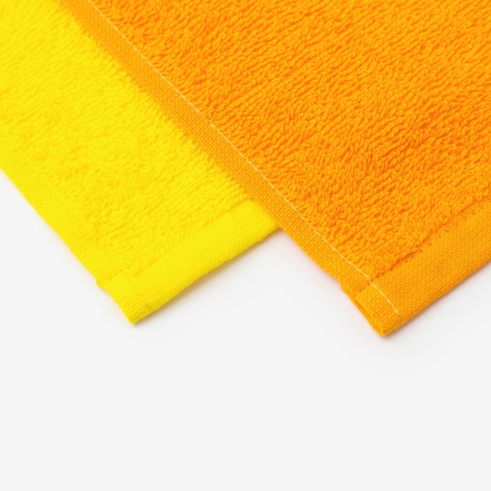 Набор полотенец "Рыбка и мышки" 30*60 см-2 шт, желтый/оранжевый 