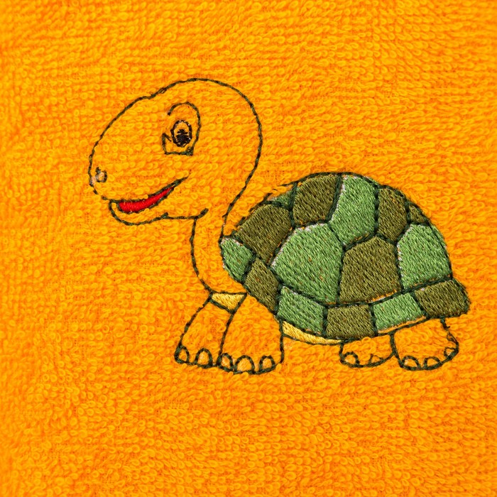Набор полотенец "Черепаха и рыбка" 30*60 см-2 шт, голубой/оранжевый 