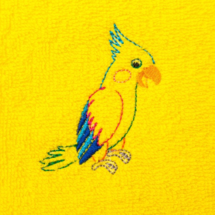 Набор полотенец "Попугай и рыбка" 30*60 см-2 шт, желтый/зеленый 