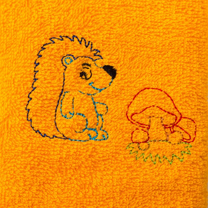Набор полотенец "Попугай и ёжик" 30*60 см-2 шт, голубой/оранжевый 