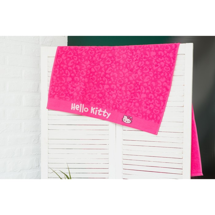 Полотенце детское Hello Kitty 70х130 см, цвет розовый 100% хлопок, 400 г/м² 