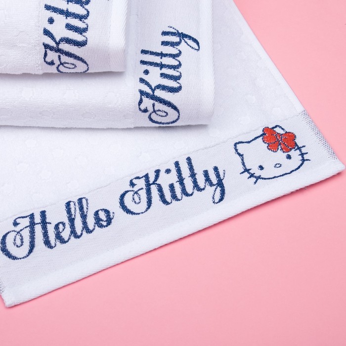 Полотенце детское Hello Kitty 50х90 см, цвет белый 100% хлопок, 400 г/м² 