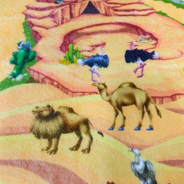 Детский ультрамягкий игровой коврик «Зоопарк», размер 180х130 см 