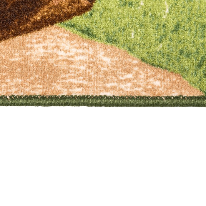 Ковер велюровый В лесу, размер 100х150 см, цвет зеленый, полиамид 