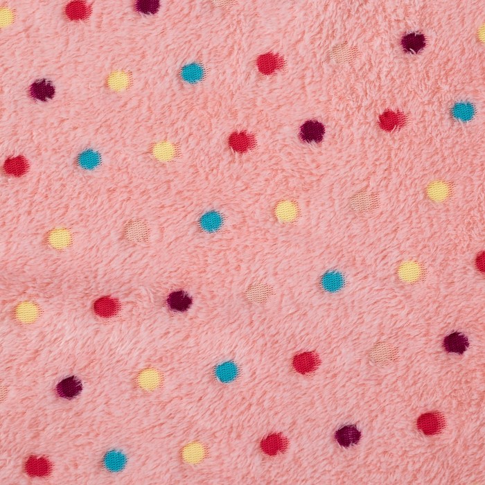 Плед «Горошек» цвет розовый 75×105 см, корал-флис, 230 г/м², 100% пэ 