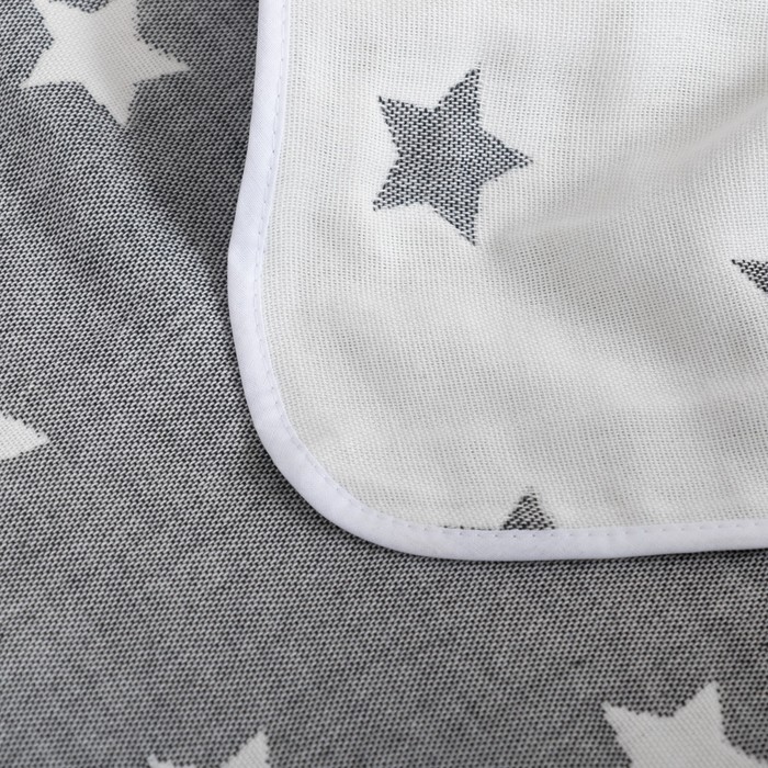 Одеяло детское «Крошка Я» Тёмно-серые звёзды 140×200, жаккард, 100% хлопок 