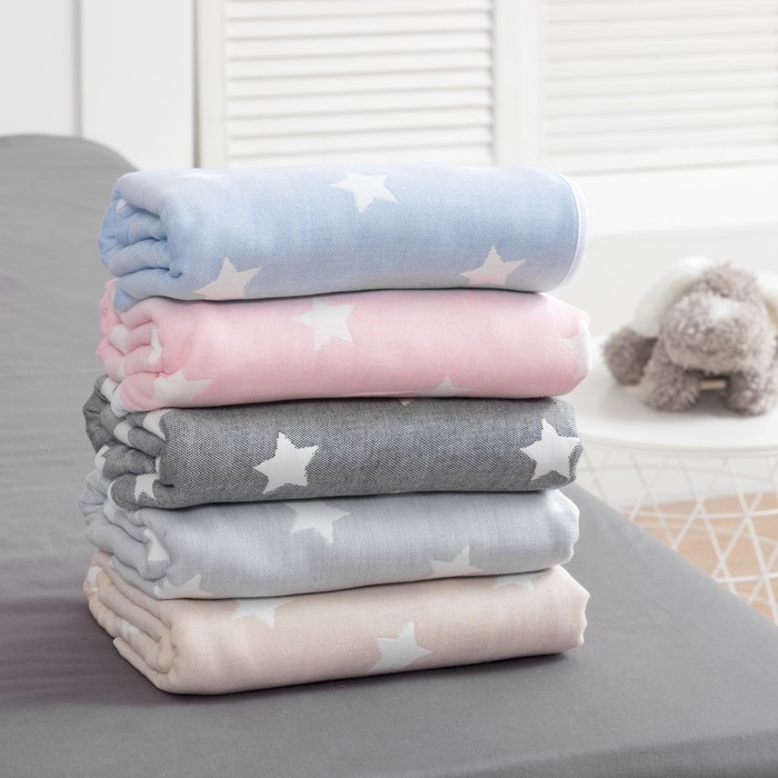 Одеяло детское «Крошка Я» Розовые звёзды 140×200, жаккард, 100% хлопок 