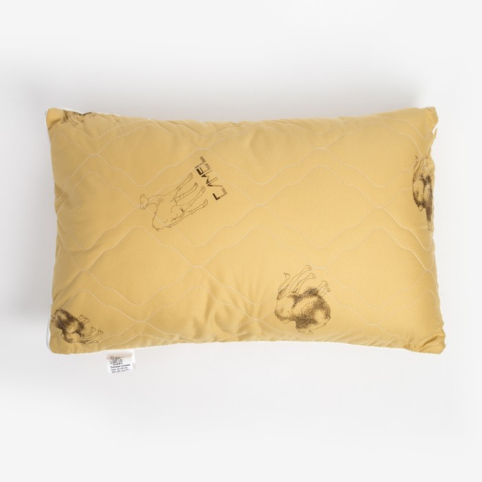 Подушка стёганая, размер 40х60 см, вербл. шерсть/тик (сумка) 