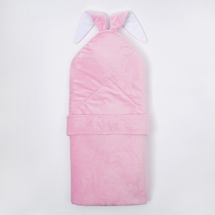 Конверт-одеяло Крошка Я "Зайчишка", розовый, рост 50-62см 