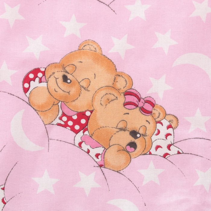Комплект в кроватку "Спящие мишки" (7 предметов), цвет розовый 715/1 