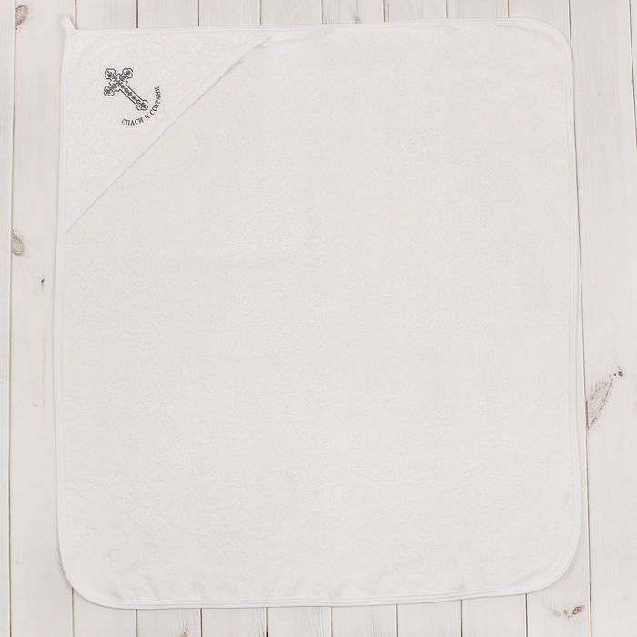 Полотенце-уголок для крещения "Эдельвейс", размер 80х90 см, цвет белый 28055 