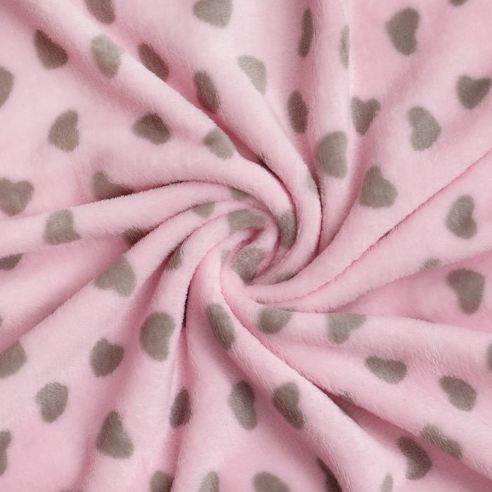 Плед «Сердечки» цвет розовый 130×160 см, пл. 230 г/м², 100% п/э 