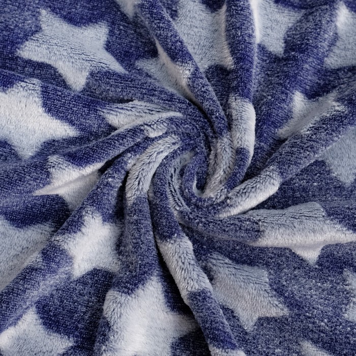 Плед «Звездопад» цвет синий 130×160 см, пл. 210 г/м², 100% п/э 