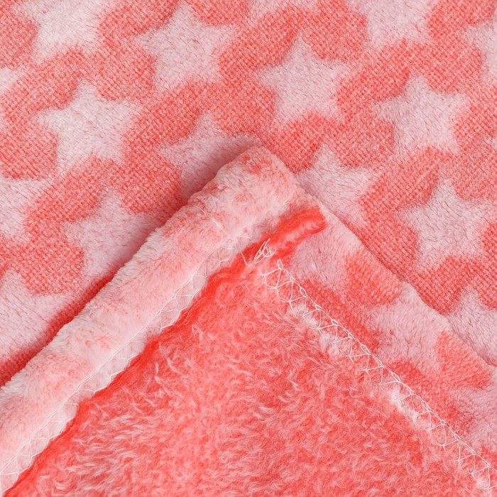 Плед «Звездочки» цвет розовый 130×160 см, пл. 210 г/м², 100% п/э 