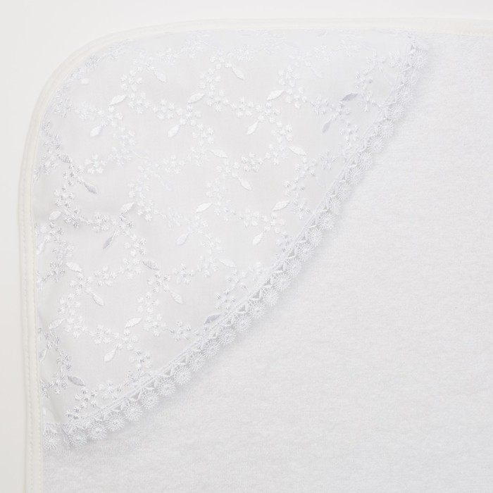 Полотенце-уголок для крещения, размер 100*100 см, цвет белый К40 
